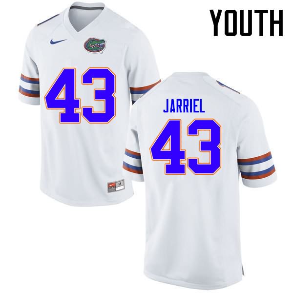 NCAA Florida Gators Glenn Jarriel Youth #43 Nike White Stitched Authentic College Football Jersey ORE3164TT